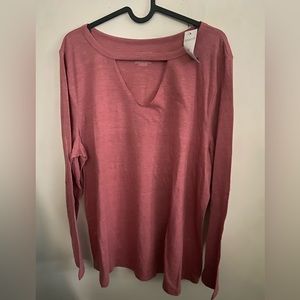 NWT. Women’s Faded Red Long sleeve Lane Bryant Shirt.